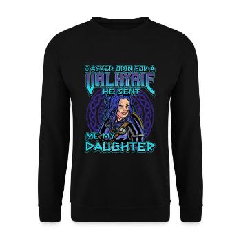 Norse Viking Mythology Design for Viking Warriors - Unisex Pullover - Schwarz - Vorne - Alina (178cm) & Michal (187cm)