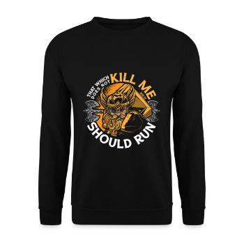 Norse Viking Mythology Design for Viking Warriors - Unisex Sweatshirt - black - Front - Alina (178cm) & Michal (187cm)