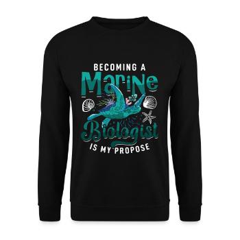 Marine Science Design for an Ocean Student - Unisex Sweatshirt - black - Front - Alina (178cm) & Michal (187cm)