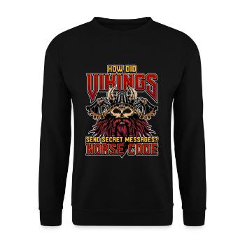Norse Viking Mythology Design for Viking Warriors - Unisex Pullover - Schwarz - Vorne - Alina (178cm) & Michal (187cm)