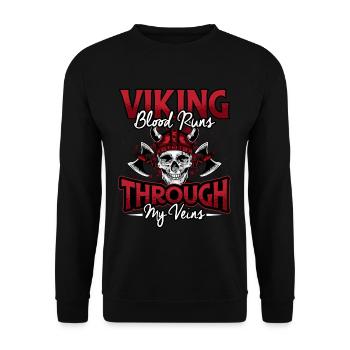 Norse Viking Mythology Design for Viking Warriors - Unisex Sweatshirt - black - Front - Alina (178cm) & Michal (187cm)
