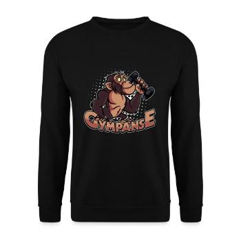 Bodybuilding Design Gym Gympanse Fitness - Unisex Pullover - Schwarz - Vorne - Alina (178cm) & Michal (187cm)