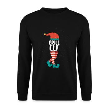 Weihnachts Elf Partnerlook Design Xmas Elfen - Unisex Pullover - Schwarz - Vorne - Alina (178cm) & Michal (187cm)
