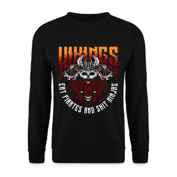 Norse Viking History Design for Viking Warriors - Unisex Sweatshirt - black - Front - Alina (178cm) & Michal (187cm)