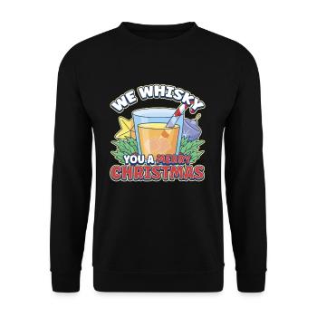 Conception de whisky de Noël pour un amateur de boisson de Noël - Sweat-shirt Unisexe - noir - Devant - Alina (178cm) & Michal (187cm)