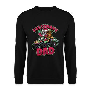 Feliz Navi Dad Xmas Dad Design for Fathers Day in - Unisex Sweatshirt - black - Front - Alina (178cm) & Michal (187cm)