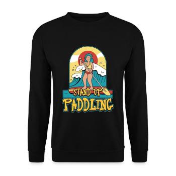 Conception de stand up paddle pour un surfeur de paddle - Sweat-shirt Unisexe - noir - Devant - Alina (178cm) & Michal (187cm)