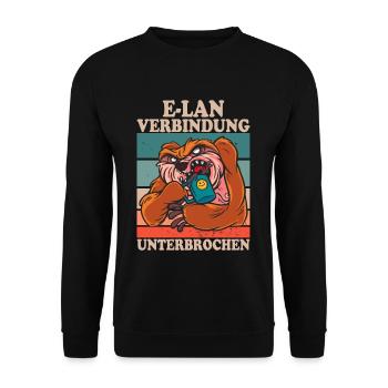 E-Lan Verbindung Unterbrochen Faultier Fans - Unisex Pullover - Schwarz - Vorne - Alina (178cm) & Michal (187cm)