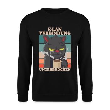 E-Lan Verbindung Unterbrochen Kätzchen Fans - Unisex Pullover - Schwarz - Vorne - Alina (178cm) & Michal (187cm)
