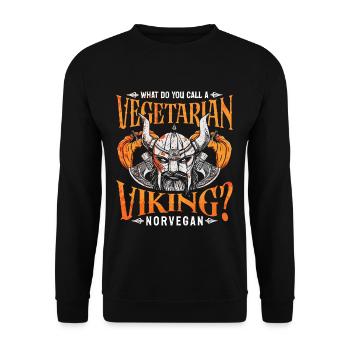 Mythologie viking nordique Jeu de mots végétalien pour Viking - Sweat-shirt Unisexe - noir - Devant - Alina (178cm) & Michal (187cm)