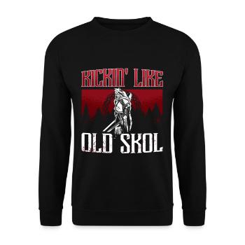Norse Viking Mythology Drinking Design for Viking - Unisex Sweatshirt - black - Front - Alina (178cm) & Michal (187cm)
