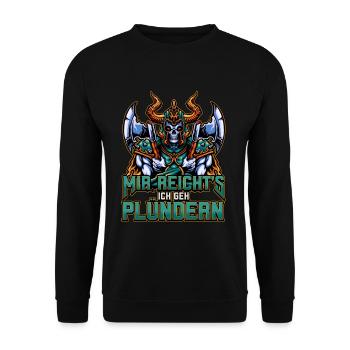 Nordisches Wikingermythologie Design Für Den - Unisex Pullover - Schwarz - Vorne - Alina (178cm) & Michal (187cm)