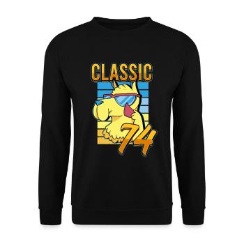 LLama Classic Number 74 Born in 1974 Turning 74 - Unisex Sweatshirt - black - Front - Alina (178cm) & Michal (187cm)