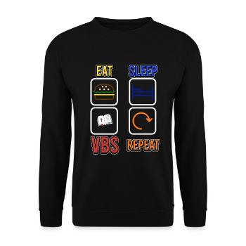 Eat Sleep VBS Repeat Bible School Jesus Christ - Unisex Sweatshirt - black - Front - Alina (178cm) & Michal (187cm)