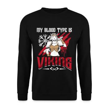 Norse Viking Mythology Drinking Design for Viking - Unisex Pullover - Schwarz - Vorne - Alina (178cm) & Michal (187cm)