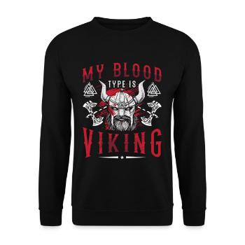 Norse Viking Mythology Drinking Design for Viking - Unisex Pullover - Schwarz - Vorne - Alina (178cm) & Michal (187cm)