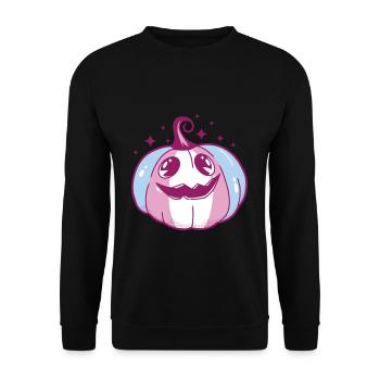Transgender Pride Pumpkin LGBT Trans Flag - Unisex Sweatshirt - black - Front - Alina (178cm) & Michal (187cm)