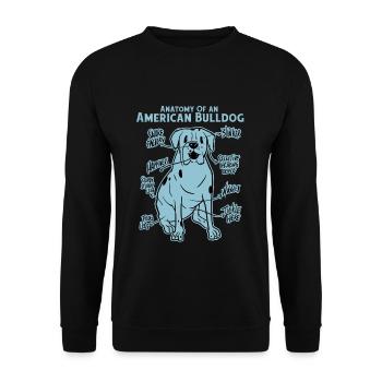 Anatomy of an American Bulldog - Unisex Pullover - Schwarz - Vorne - Alina (178cm) & Michal (187cm)