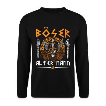 Nordisches Wikingermythologie Design Für Den - Unisex Pullover - Schwarz - Vorne - Alina (178cm) & Michal (187cm)