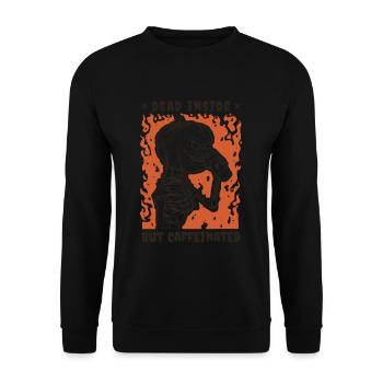 Dead Inside But Caffeinated Halloween Coffee - Unisex Pullover - Schwarz - Vorne - Alina (178cm) & Michal (187cm)