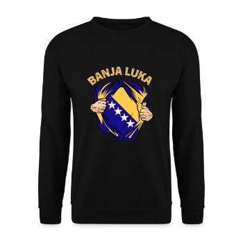 Fière Banja Luka Bosnie-Herzégovine - Sweat-shirt Unisexe - noir - Devant - Alina (178cm) & Michal (187cm)