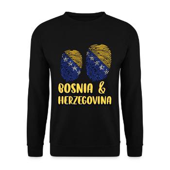 Proud Bosnian Bosniaks Bosnia Herzegovina - Unisex Sweatshirt - black - Front - Alina (178cm) & Michal (187cm)