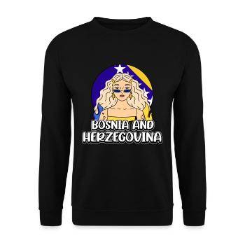 Proud Bosnian Bosniaks Bosnia Herzegovina - Unisex Sweatshirt - black - Front - Alina (178cm) & Michal (187cm)