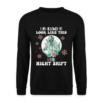 Je peux ressembler à ça, j’avais une infirmière de nuit - Sweat-shirt Unisexe - noir - Devant - Alina (178cm) & Michal (187cm)