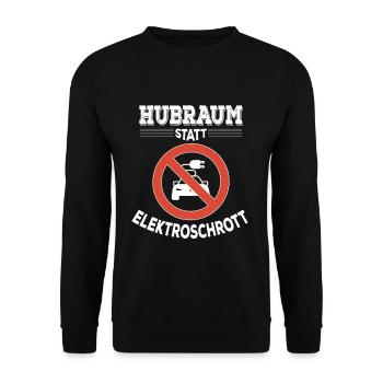 Displacement instead of electronic scrap Combustion engine gasoline - Unisex Sweatshirt - black - Front - Alina (178cm) & Michal (187cm)