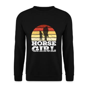 Horse Girl Western Holder Cheval Cheval - Sweat-shirt Unisexe - noir - Devant - Alina (178cm) & Michal (187cm)