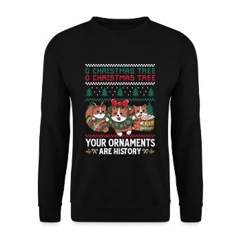 Chats O Arbre de Noël Ornements Drôles Pyjama - Sweat-shirt Unisexe - noir - Devant - Alina (178cm) & Michal (187cm)