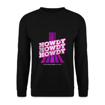 Howdy Howdy 60s Western Rodeo Texas - Unisex Sweatshirt - black - Front - Alina (178cm) & Michal (187cm)