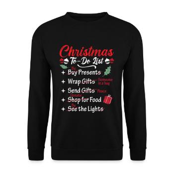 Chritmas To-Do List - Unisex Pullover - Schwarz - Vorne - Alina (178cm) & Michal (187cm)