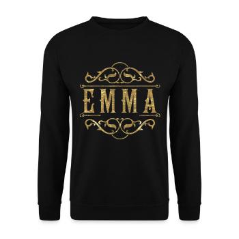 Emma gold - Unisex Pullover - Schwarz - Vorne - Alina (178cm) & Michal (187cm)