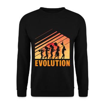 Human Evolution Guitar Band Retro Vintage - Sweat-shirt Unisexe - noir - Devant - Alina (178cm) & Michal (187cm)