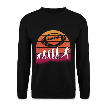 Rugby Ball Sport Player Retro Evolution Rugby Team - Sweat-shirt Unisexe - noir - Devant - Alina (178cm) & Michal (187cm)