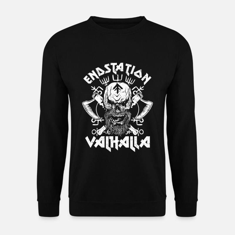 Endstation Valhalla Wikinger Krieger - Unisex Pullover - Schwarz