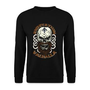 Terminus Valhalla Viking Warrior - Unisex Sweatshirt - black - Front - Alina (178cm) & Michal (187cm)