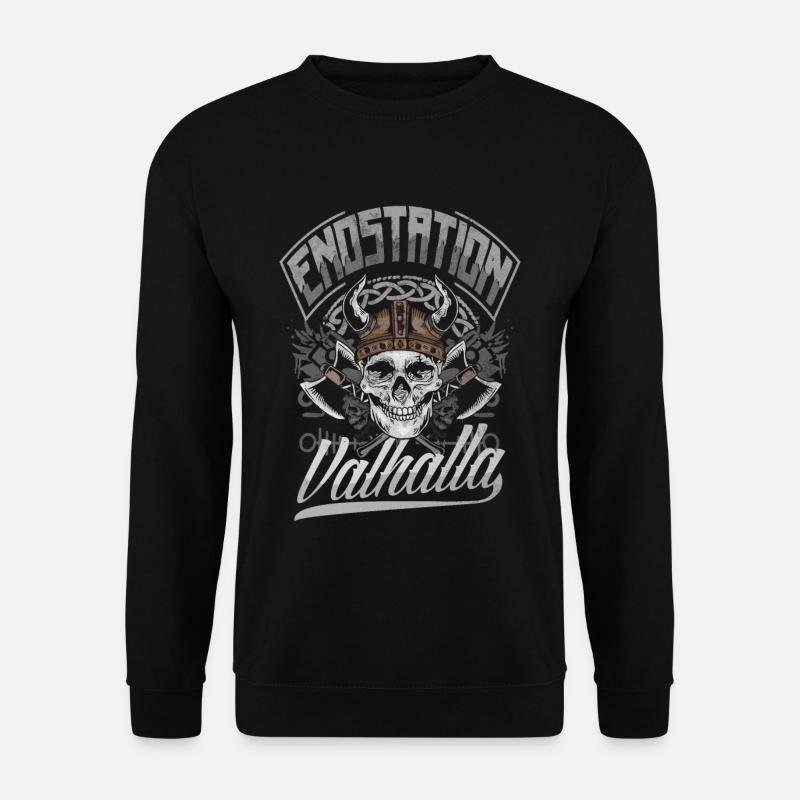 Endstation Valhalla Wikinger Krieger - Unisex Pullover - Schwarz