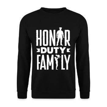 Honor Duty Family Father's Day Design for - Unisex Pullover - Schwarz - Vorne - Alina (178cm) & Michal (187cm)