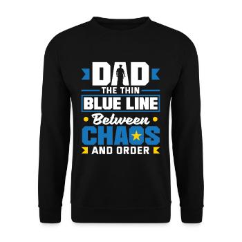 Dad the Protector Father's Day Design for - Unisex Pullover - Schwarz - Vorne - Alina (178cm) & Michal (187cm)