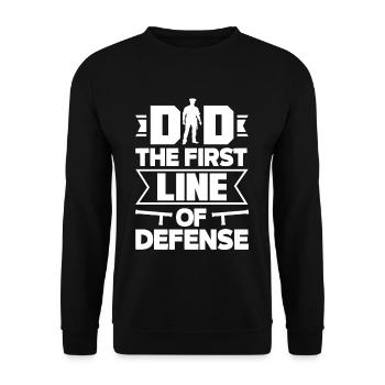 Dad First Line Of Defense Father's Day Design for - Unisex Pullover - Schwarz - Vorne - Alina (178cm) & Michal (187cm)