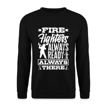 Firefighters Always Ready Always There Father's - Unisex Sweatshirt - black - Front - Alina (178cm) & Michal (187cm)
