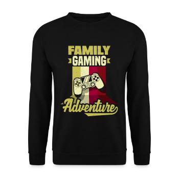 Family Gaming Adventure Fathers Day Gamer - Unisex Sweatshirt - black - Front - Alina (178cm) & Michal (187cm)