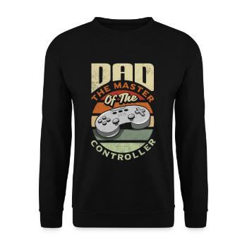 Dad The Master Of The Controller Fathers Day Gamer - Unisex Sweatshirt - black - Front - Alina (178cm) & Michal (187cm)