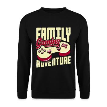 Family Gaming Adventure Fathers Day Gamer - Unisex Sweatshirt - black - Front - Alina (178cm) & Michal (187cm)