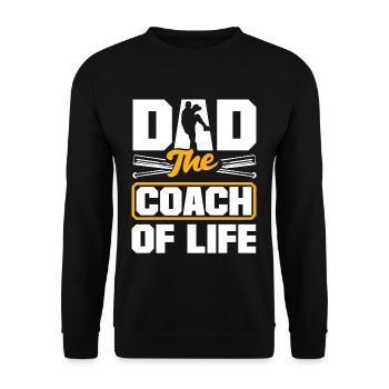 Dad The Coch Of Life Fathers Day Baseball - Unisex Pullover - Schwarz - Vorne - Alina (178cm) & Michal (187cm)
