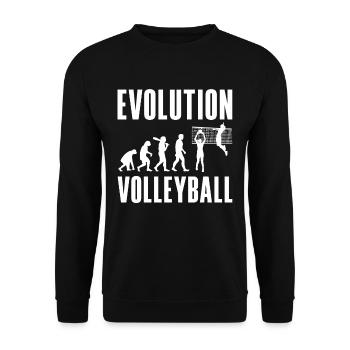 Volleyball Player Sport Retro Evolution - Unisex Pullover - Schwarz - Vorne - Alina (178cm) & Michal (187cm)