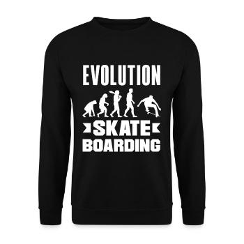 Evolution Skateboarding Skate Retro Streetwear - Unisex Sweatshirt - black - Front - Alina (178cm) & Michal (187cm)