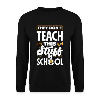They Don't Teach This Stuff In School - Unisex Pullover - Schwarz - Vorne - Alina (178cm) & Michal (187cm)